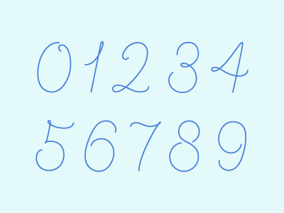 Sugar Gliders Numeral Set custom design illustration lettering numbers numerals