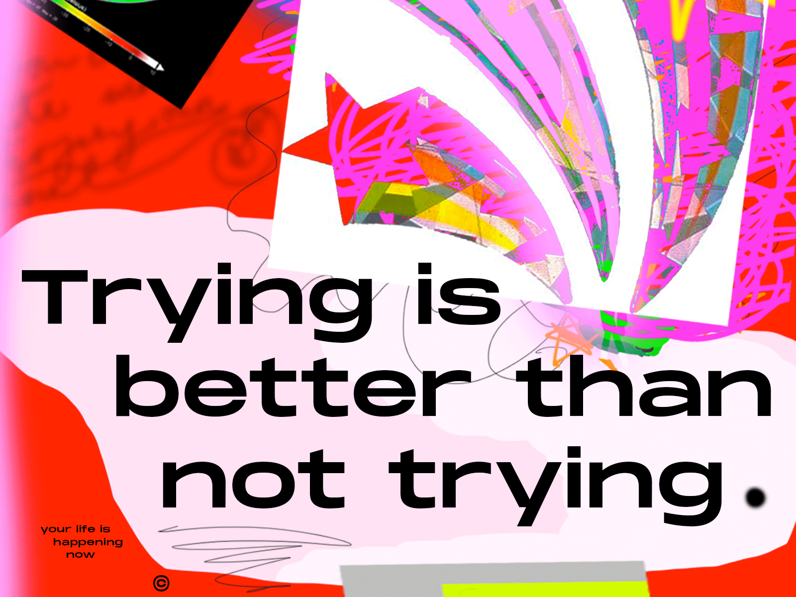 trying is better than not trying animation art animation digital art digital collage gif inspirational quote quote quote design quotes stars