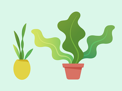 Plants color design digital gradient icons illustration leaf plant vector