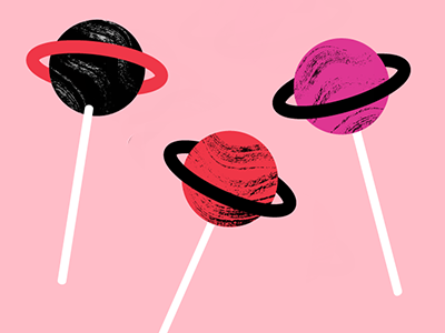 Universally Sweet candy illustration lollipop mars pink planetary planets sweet sweets