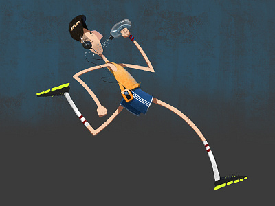 run - jogger cartoon character design illustration jogger run runner