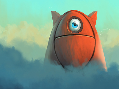 Rise of the Höbö cyclops illustration orange robot toon