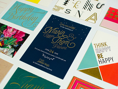 From a recent shoot of some of my favorite print pieces gold invitation print stationery typography