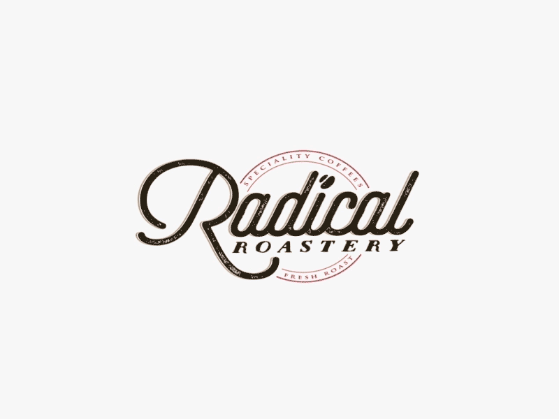 Radical Roastery after effects logo animation logo design motion design typography