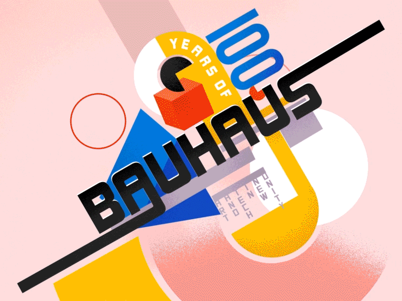 Bauhaus Infographic 2d after effects animation bauhaus bauhaus100 design illustration infographic
