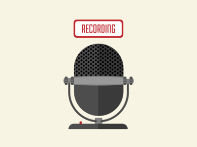 Quiet on the set! illustration microphone podcast record studio vector