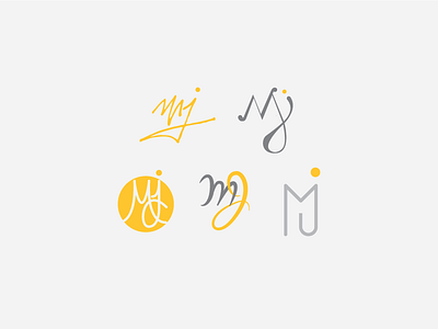 New logomark boutique brand hand lettered lettering logo mark mj typography