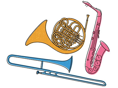 More Instruments audio french ho illustration music musician retro saxophone texture trombone tunes vector