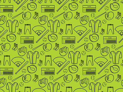Baseball Pattern baseball bat freebie glove icon illustration october pattern postseason score sports vector