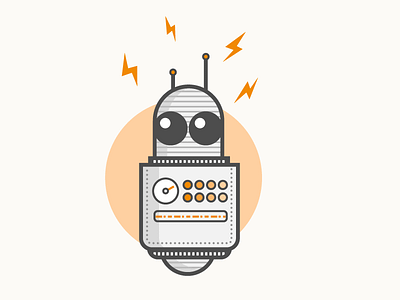 Robot automated elearning illustration lightning robotic smart