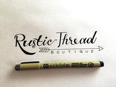 Rustic Thread boutique brand flow hand logo retail store thread typography written