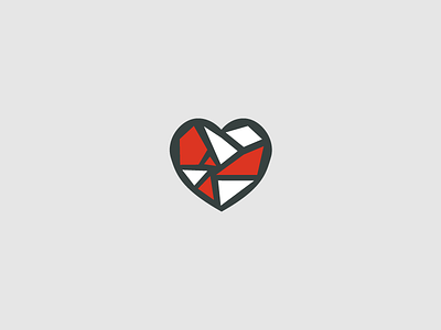 Heart beat day glass heart logo logomark mark nonprofit stained valentines