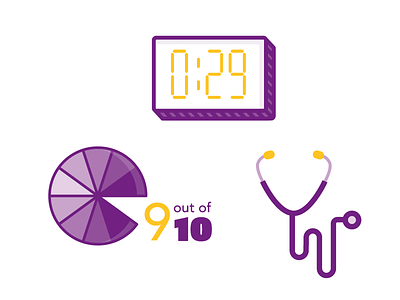 By the numbers concept graphic healthcare icon illustration stethoscope timer vector