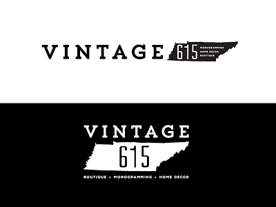 Vintage 615 Logo branding icon identity logo mark nashville retail tn vintage