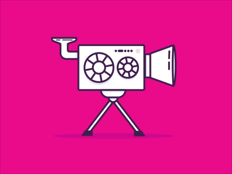 Film Reel animation camera concept graphic icon illustration media record simple social vector video