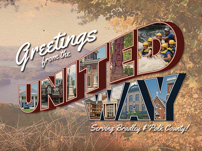 Welcome Postcard donor greet introduction mailer nonprofit retro tennessee travel united united way way welcome