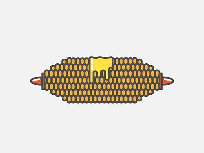 Corn Cob food icon illustration produce vector vegetable