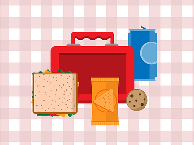 Lunchtime! can chips cookies icon illustration lunch lunchbox picnic school soda vector