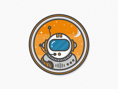 Astronaut apollo astronaut badge icon illustration moon space stars vector