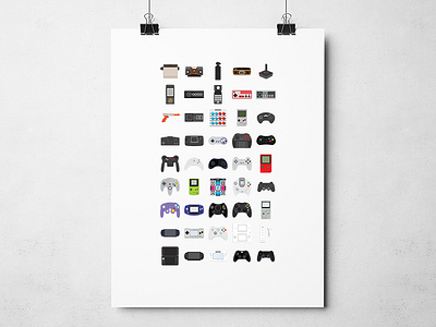 Abridged History of Video Game Controllers Print