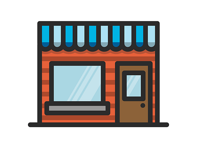 Small Business business ecommerce icon illustration open retail shop shopper shopping small store vector