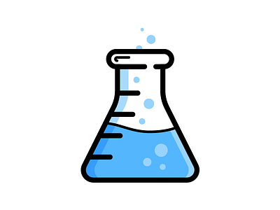 Erlenmeyer Flask beaker chemistry formula icon illustration science scientist test vector