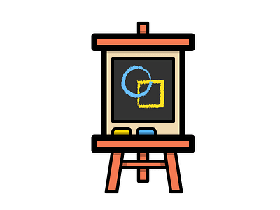 Easel art chalk chalkboard classroom draw icon illustration imagination kids school teacher vector