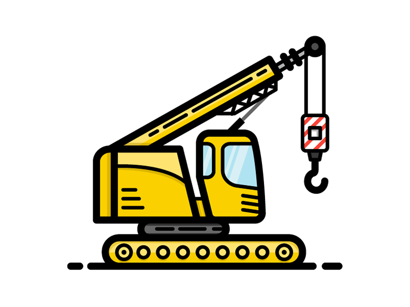 Crane - Process build building construction crane hard hat icon illustration series vector work worker year
