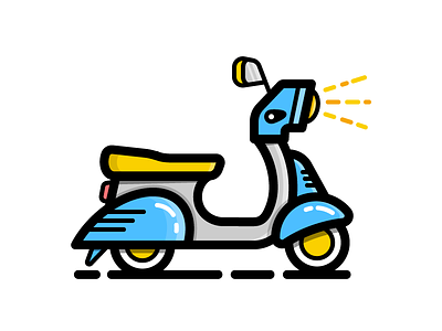 Scooter daily challenge drive icon illustration motor ride scooter vector vehicle vespa