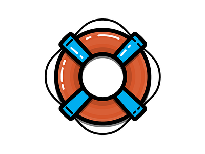 Life Preserver boat icon illustration lifesaver nautical ocean preserver saver sea swim vector water