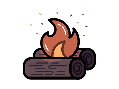 Campfire burn campfire camping explore fire icon illustration logs outdoors smores vector wood