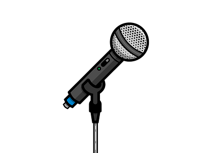 Microphone band concert icon illustration live mic microphone music show sing speak vector