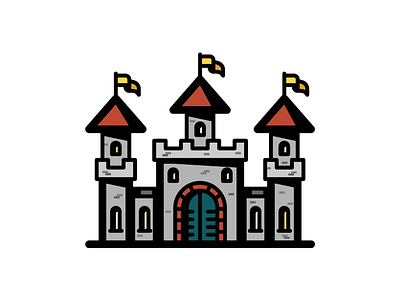 Castle castle defend home icon illustration king kingdom medieval queen ruler stone vector