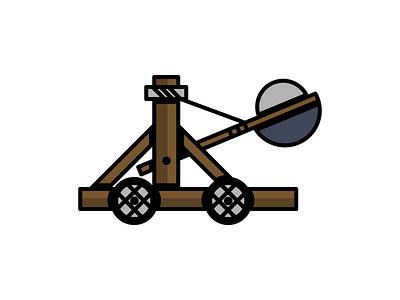Catapult catapult daily challenge icon illustration launch medieval shot vector