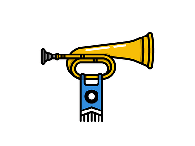 Fanfare Horn announcement brass herald icon illustration medieval music trumpet vector