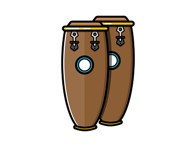 Conga Drums congas drums icon illustration music percussion vector wood