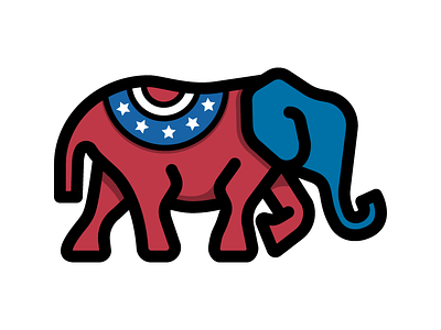 Super Tuesday debate democrat election elephant icon illustration politics republican trump vector