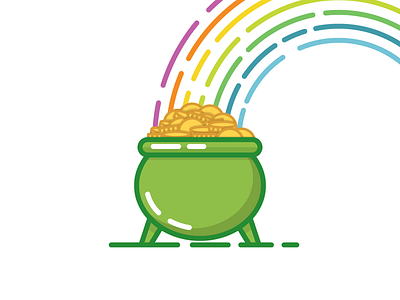 Pot of Gold gold green holiday icon illustration paddys pot rainbow saint patricks day st paddy vector