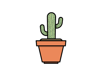 Cactus desert houseplant icon illustration plant pot sand sharp vector