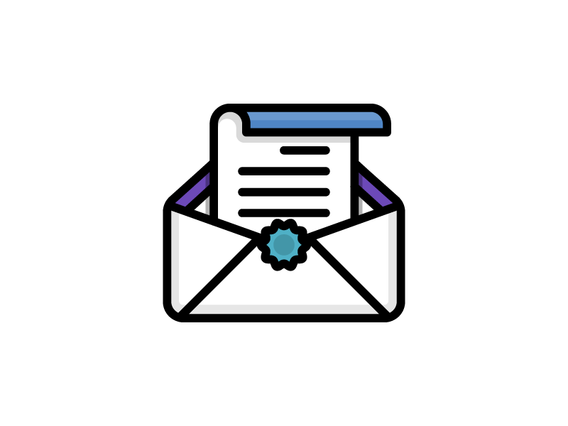 Letter postage mail paper stamp letter illustration icon vector