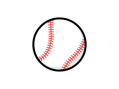 Baseball ball baseball hit icon illustration leather mlb pasttime seam sports vector
