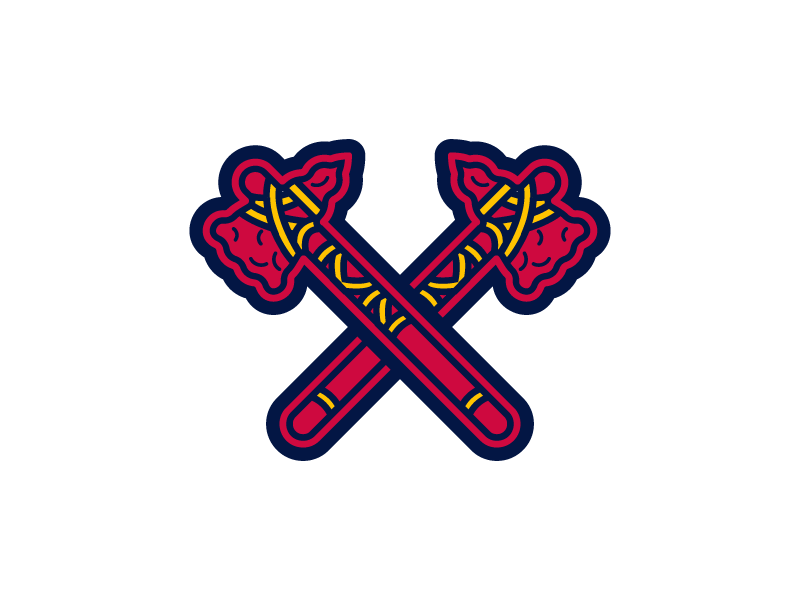 Atlanta Braves Tomahawk & Word mark Logo Type MLB Baseball Die-Cut STICKER