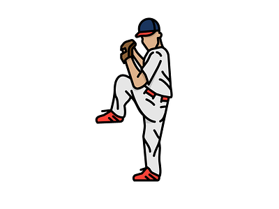 Pitcher baseball icon illustration leg kick mlb pitch pitcher professional sports team throw vector