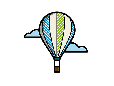 Hot Air Balloon air balloon basket cloud float hot air balloon icon illustration transportation vector