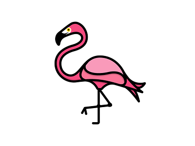 Flamingo bird colorful flamingo icon illustration pink stand vector