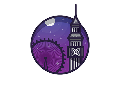 London badge big ben clock england icon illustration london london eye night travel vector