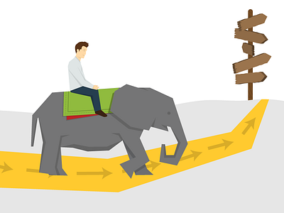 Elephant Rider analogy brain direction elephant icon illustration person ride vector work