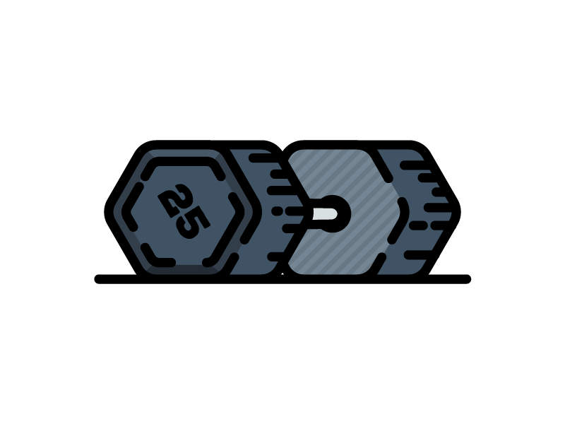 Dumbbell weightlifting gym lift weight room weights sports illustration icon vector