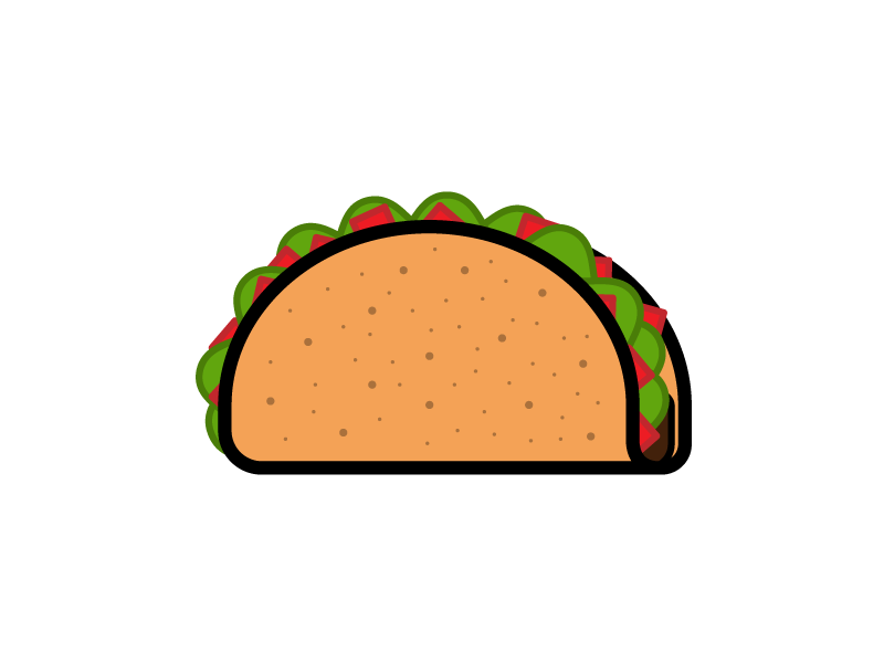 Taco beef cuisine food icon illustration latin meat mexican steak taco tomato vector