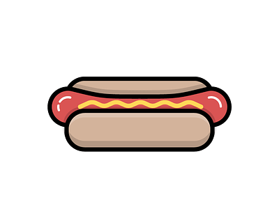 Hot Dog brat bratwurst bread bun food fourth holiday hot dog icon illustration july vector